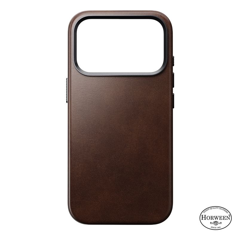 Husa din piele naturala Nomad Traditional Leather Horween Case cu MagSafe compatibila cu iPhone 17 Pro, Rustic Brown