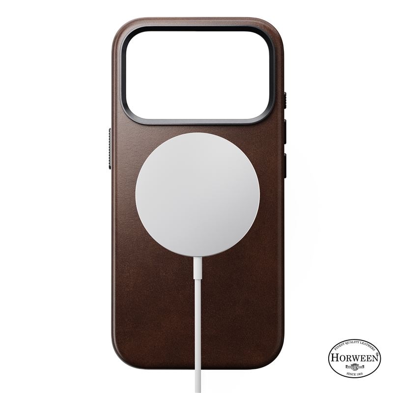 Husa din piele naturala Nomad Traditional Leather Horween Case cu MagSafe compatibila cu iPhone 17 Pro, Rustic Brown