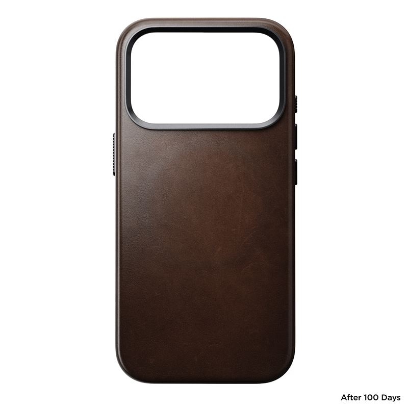 Husa din piele naturala Nomad Traditional Leather Horween Case cu MagSafe compatibila cu iPhone 17 Pro, Rustic Brown