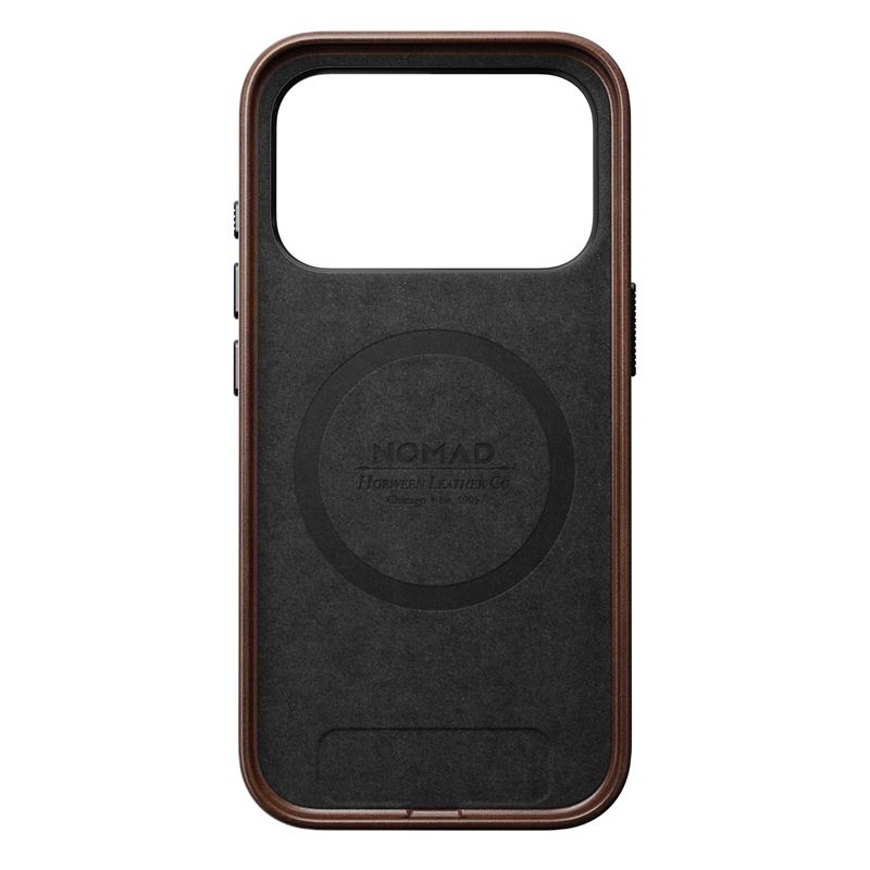Husa din piele naturala Nomad Traditional Leather Horween Case cu MagSafe compatibila cu iPhone 17 Pro, Rustic Brown