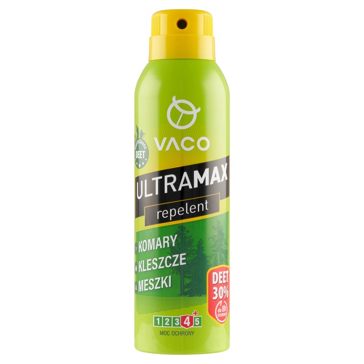 Spray repelent pentru tantari si capuse ULTRAMAX, VACO, 170ml, 30% DEET, protectie 8 ore, cu ulei de eucalipt citric, set 2x