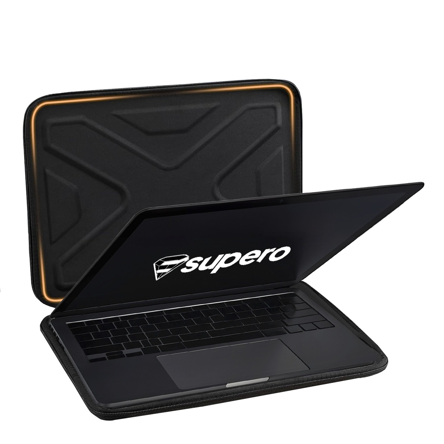 Geanta laptop Supero, 13-14", neagra, material rezistent, cu protectie interna