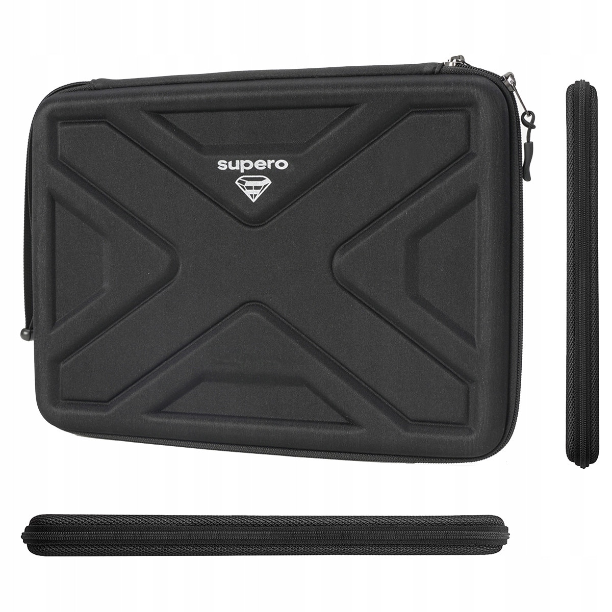 Geanta laptop Supero, 13-14", neagra, material rezistent, cu protectie interna