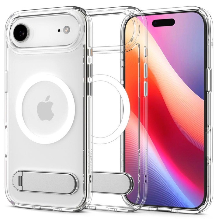 Husa de Protectie MagSafe Ultra Hybrid pentru Apple iPhone Air, cu Kickstand, Silicon TPU, Poliuretan Termoplastic, Transparent