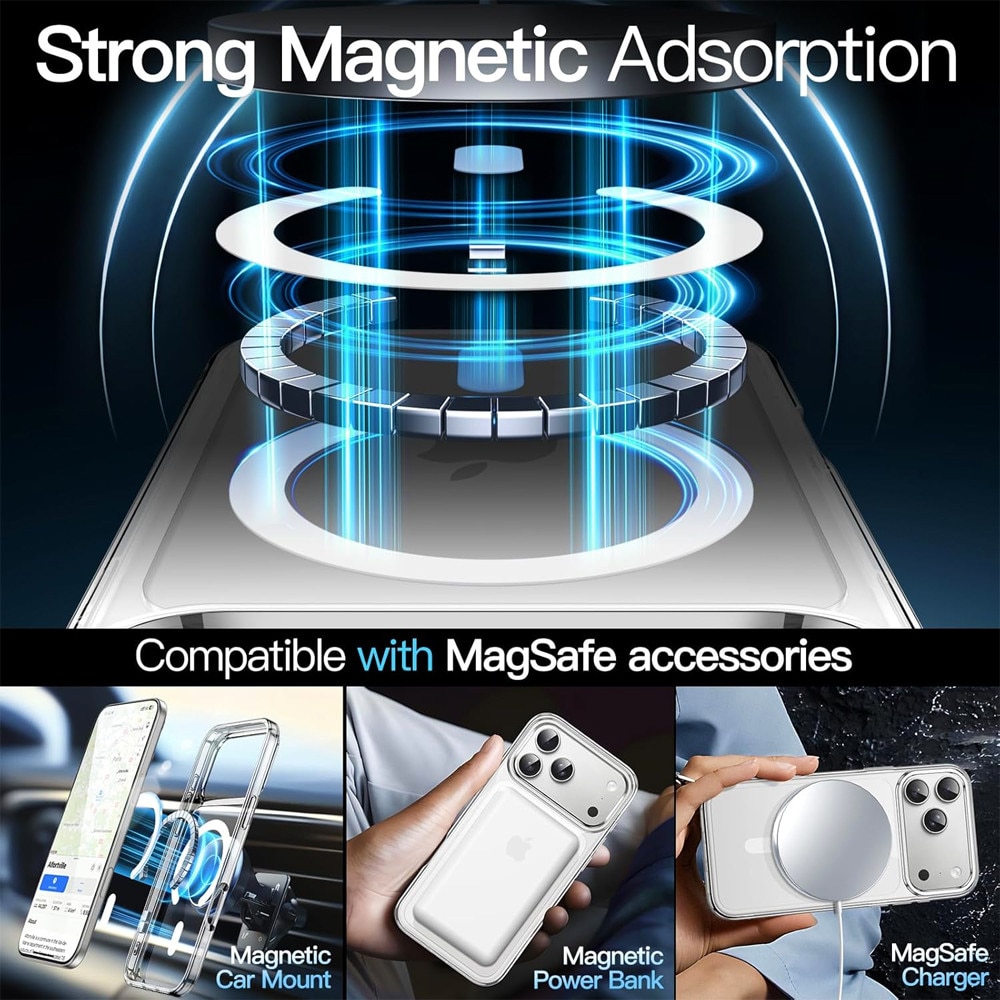 Husa Protectie Transparix pentru Apple iPhone 18 Pro, Anti Shock, cu MagSafe, Ultra Protectie, Anti-Yellowing Tech, Clear