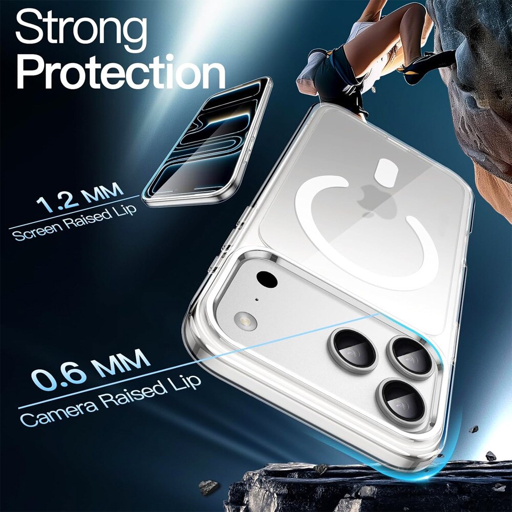Husa Protectie Transparix pentru Apple iPhone 18 Pro, Anti Shock, cu MagSafe, Ultra Protectie, Anti-Yellowing Tech, Clear