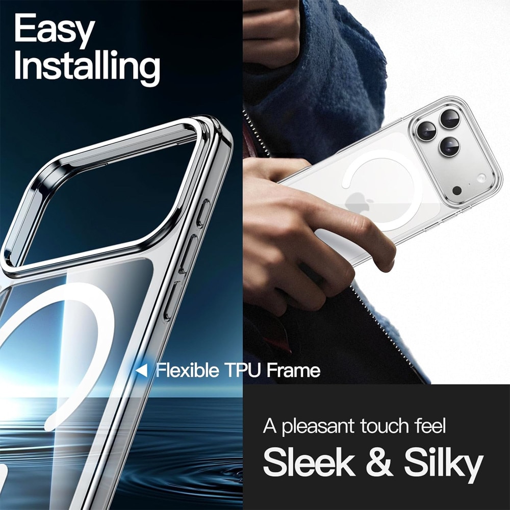 Husa Protectie Transparix pentru Apple iPhone 18 Pro, Anti Shock, cu MagSafe, Ultra Protectie, Anti-Yellowing Tech, Clear