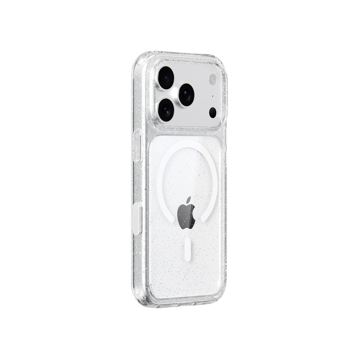 Husa Vetter pentru iPhone 17 Pro, MagSafe Compatible, Soft Pro Glitter, Transparent