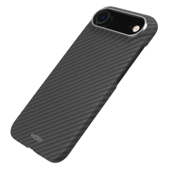 Husa Vetter pentru iPhone Air, Clip-On MagSafe Compatible, made from Aramid Fiber, Kevlar, Black