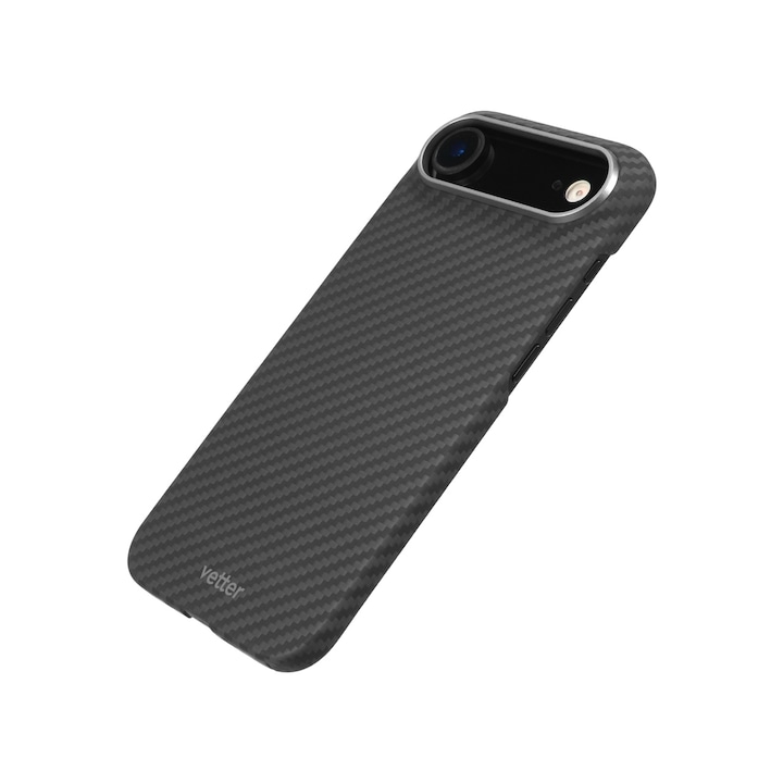 Husa Vetter pentru iPhone Air, Clip-On MagSafe Compatible, made from Aramid Fiber, Kevlar, Black