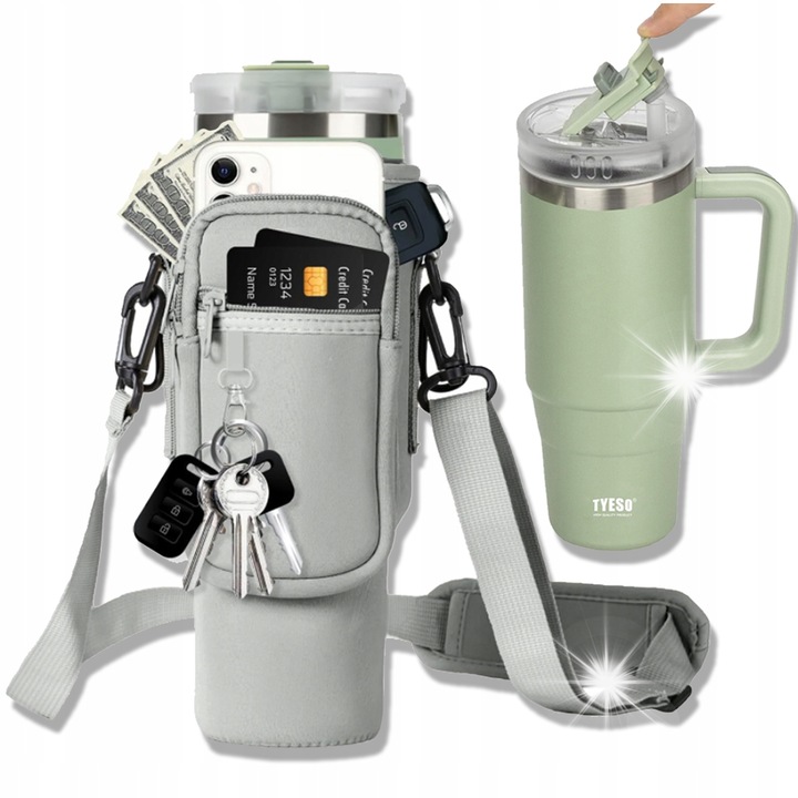 Термо калъф SUPERO, 1200ML, с калъф и регулируема презрамка