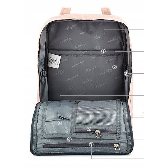 Rucsac Himawari HM188 pentru laptop 13,3" - 14,1", granat, 38x30x15cm, impermeabil