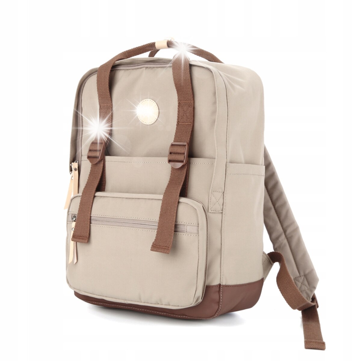 Rucsac Himawari pentru laptop pana la 14.1", bej, waterproof