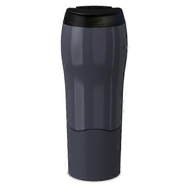 Cana portabila Mighty Mug Solo, 500ml, neagra, tehnologie Smart Grip, 23x9x9cm