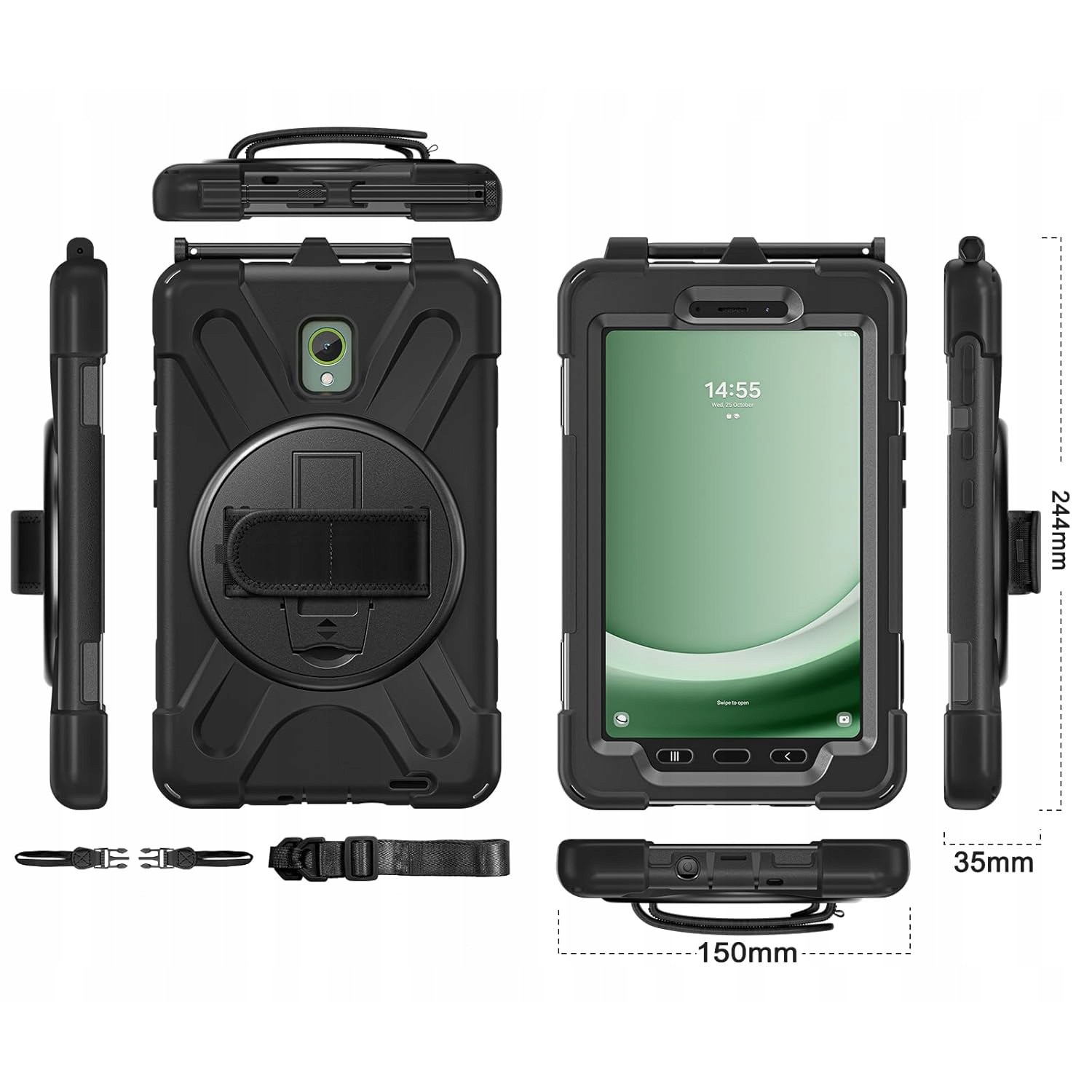 Husa pentru tableta Galaxy Tab Active 3/5, design ergonomic, protectie sporita, negru