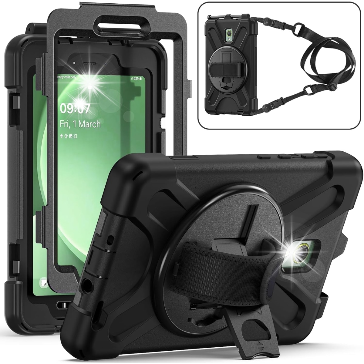 Husa pentru tableta Galaxy Tab Active 3/5, design ergonomic, protectie sporita, negru