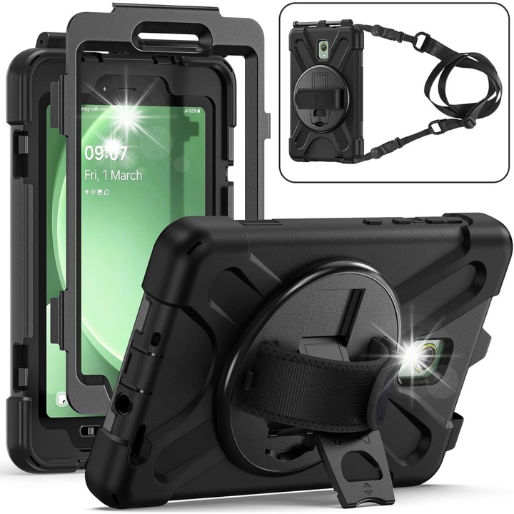 Husa pentru tableta Galaxy Tab Active 3/5, design ergonomic, protectie sporita, negru