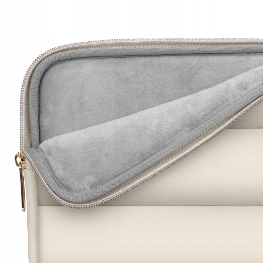 Etui laptop 15-16 inch, Tech-Protect Puffy, set cu torba mica, 40,6x30x2,5cm, 38,2x27,5cm, culoare sand