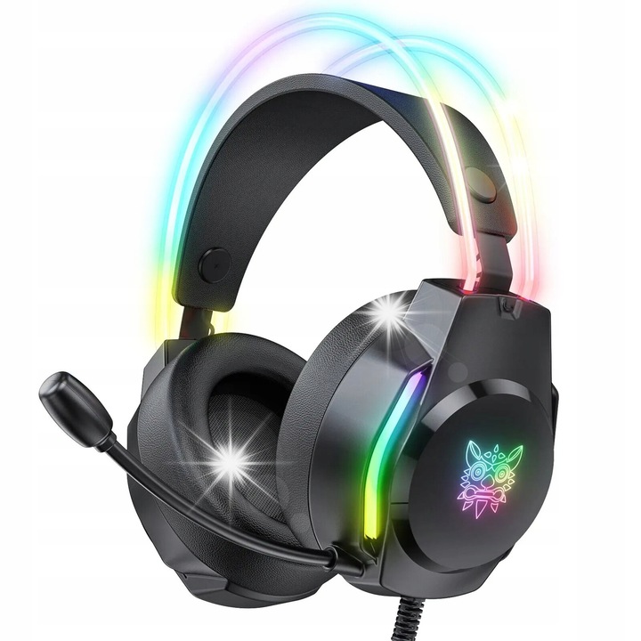 Casti PC Onikuma X26, cu microfon, iluminare RGB, 2.2m, negru