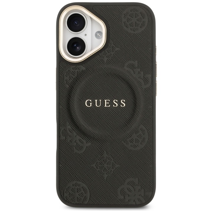 Guess Peony Hot Stamp MagSafe iPhone 17 készülékhez tok fekete