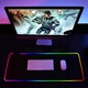 Mousepad de gaming XXL Bedee, 14 moduri de iluminare, 800x300x4mm, negru/RGB