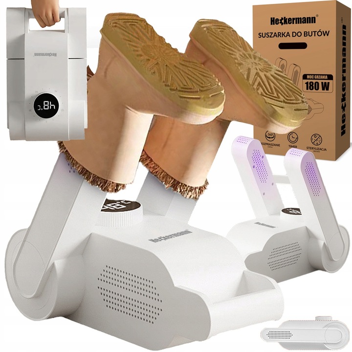 Heckermann cipőtartó, fehér, 250x160mm, 180W, UV fertőtlenítés