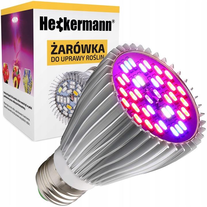 Lampa LED Heckermann, 30W E27 cu 40 LED-uri, cu suport, aluminiu