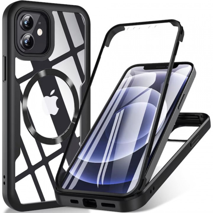 Husa MagSafe pentru Apple iPhone 11, ColorVerse 360, Neagra