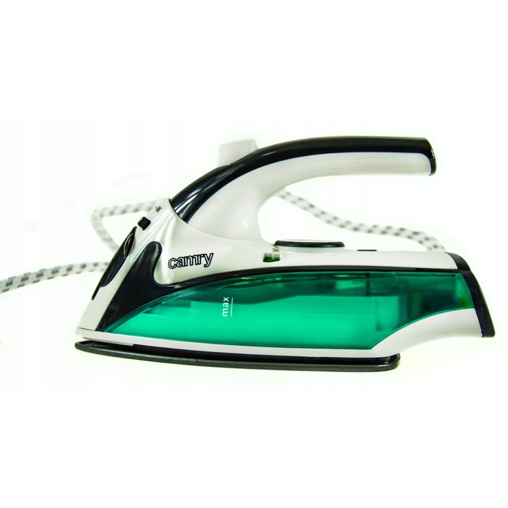 Fier de calcat turistic Camry, 1500W, compact, usor, 18x9,5x14,5cm, alb