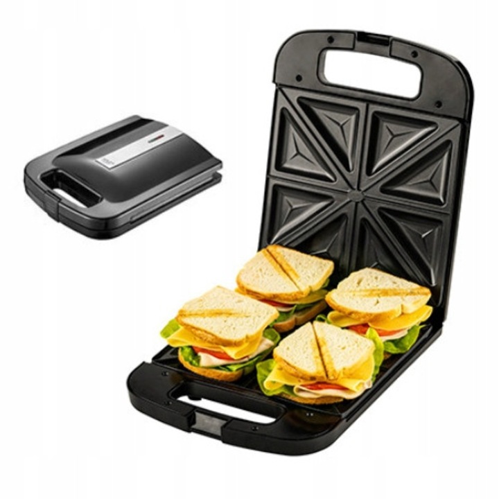 Prajitor sandwich Adler 2000W, 4 canale, neaderent, 24x22cm, 32x25x9,5cm