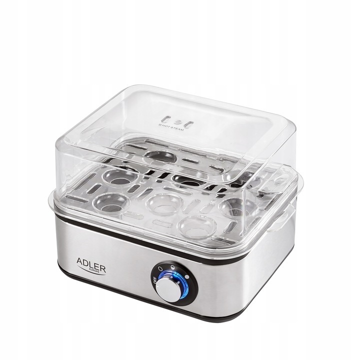 Multicooker Adler, aparat pentru fiert 8 oua, 500W, inox, automat