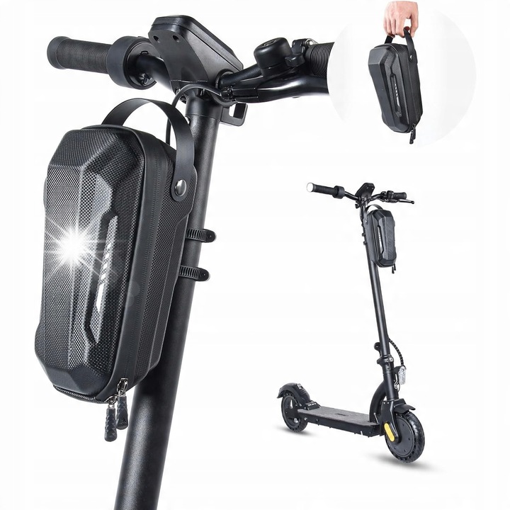 Geanta trotineta, bicicketa WILD MAN 3L, impermeabila, cu suport rapid, neagra, dimensiuni 150x135x290mm, set cu accesorii de montaj