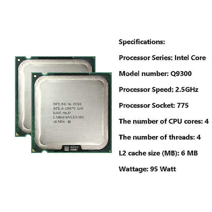 Processzor Intel Core 2 Quad Q9300 Q9400 Q9500 Q9550 Q9650 Socket LGA 775, használt