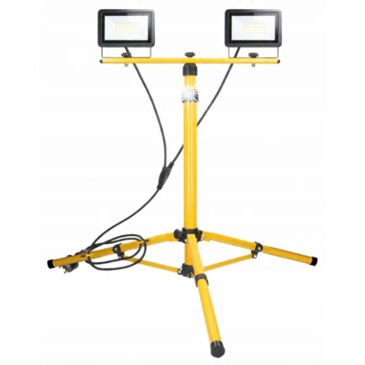 Proiector LED Adviti 2x30W, set cu stativ pliabil, IP65, 55x155cm