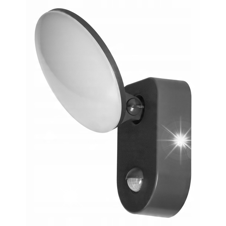 Aplica LED Riolit 15W cu senzor de miscare si crepuscular, culoare gri, dimensiuni 170.7x159.2x80mm, set 1 buc