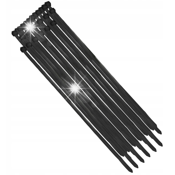 Coliere pentru cabluri Orno, 7,5x500 mm, Negru