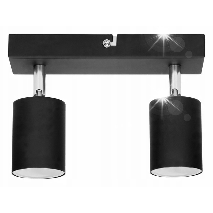 Lampa de tavan cu sina, Halogen, Negru, GU10