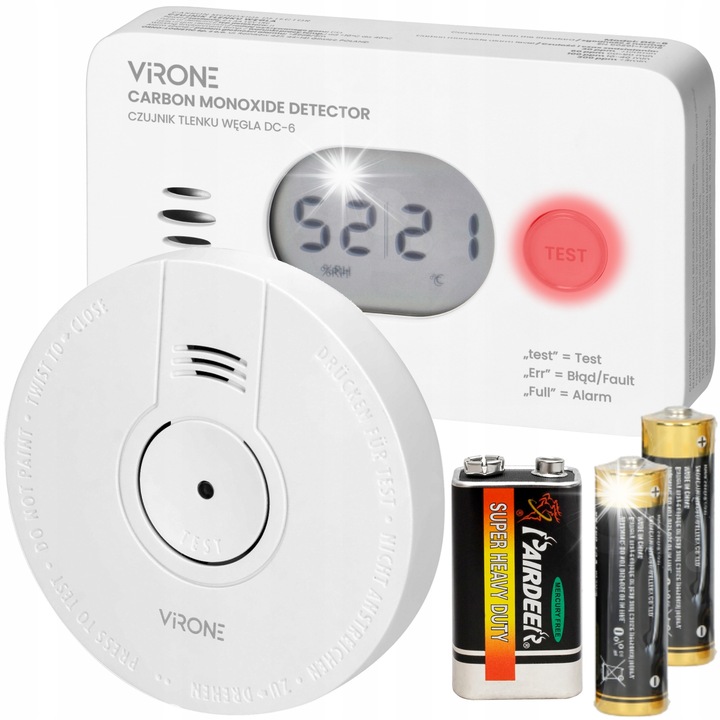 Set detector de fum si monoxid de carbon Virone DC-6 + SD-1, Alb