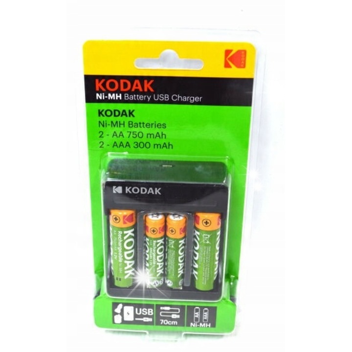 Incarcator USB pentru 2 acumulatori Nikon, Verde