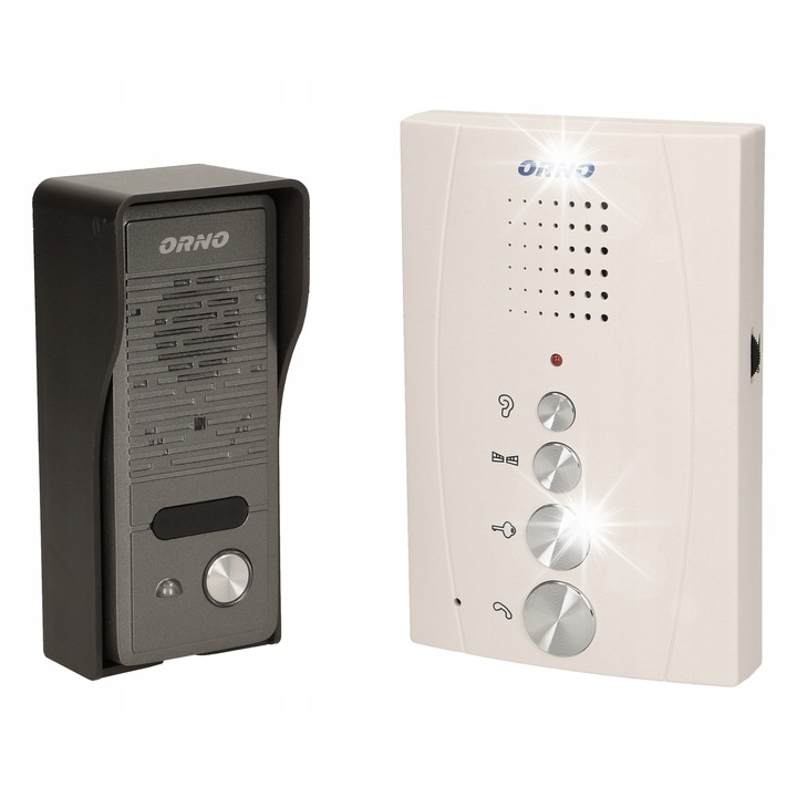 Interfon hands-free Orno, Alb, 90x137x26 mm