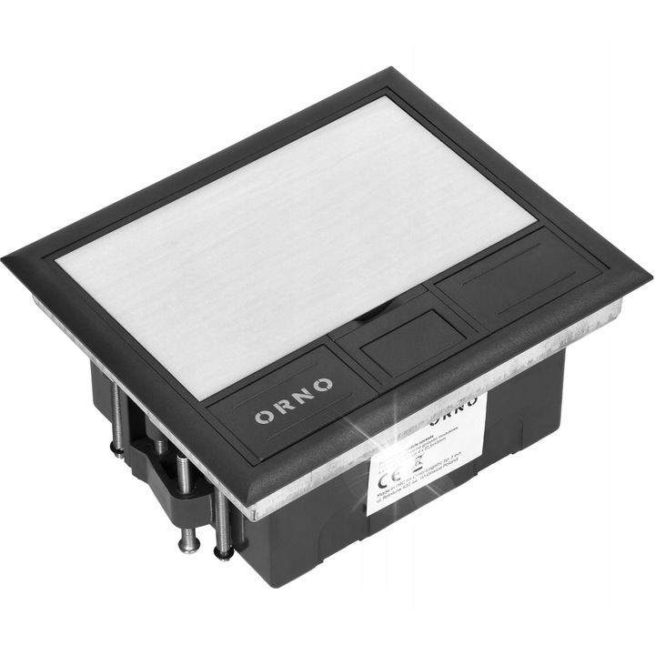 Puszka podlogowa Orno, model OR-GP-9201/CF, 4 module 45x45mm, gri, pentru instalare interioara
