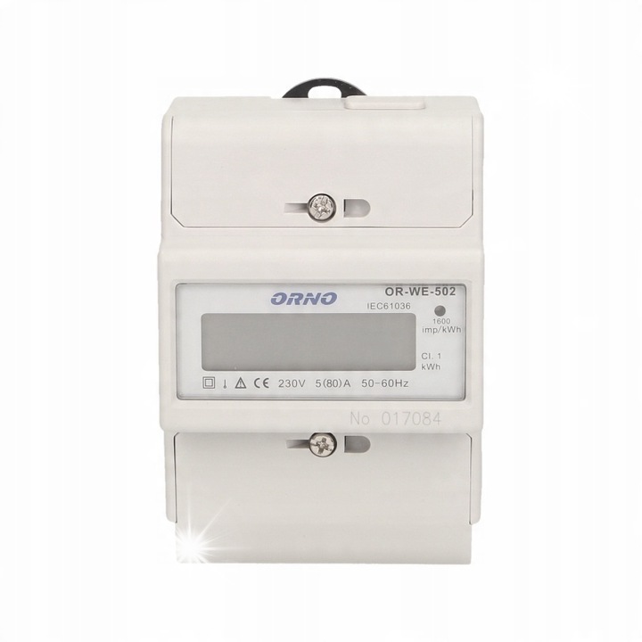 Contor de energie electrica monofazat Orno 80A, 6+1 LCD, 65x78x115mm