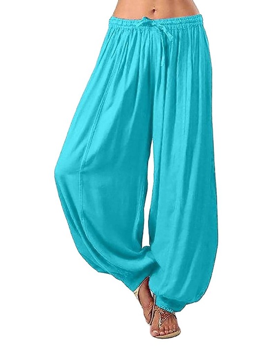 Pantaloni dama, Bumbac, Albastru, 5XL INTL