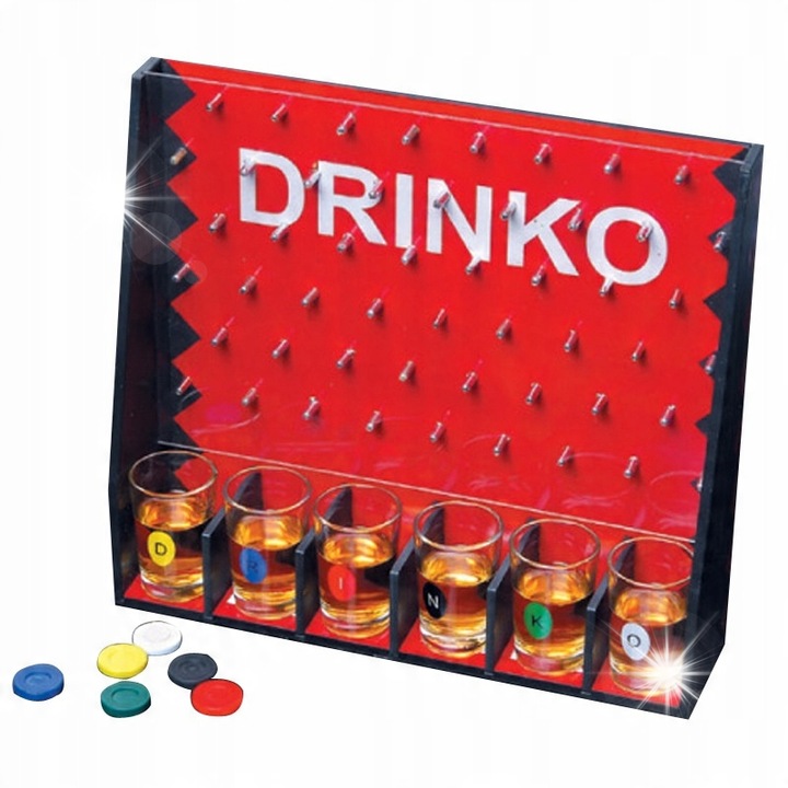 Настолна игра, Drinko, 6 чаши, 6 жетона, 1200гр, 18+