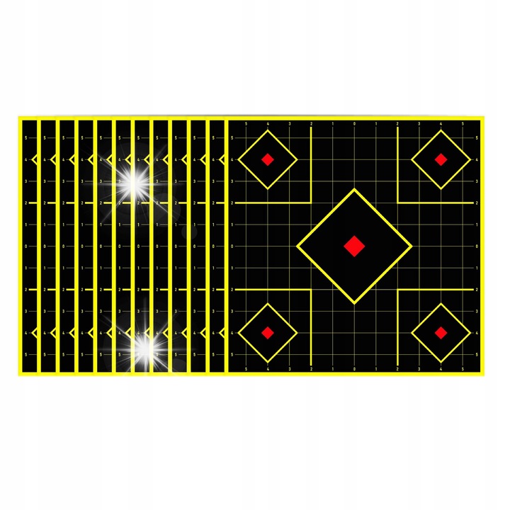 Tinta stralucitoare autoadeziva ITIMPORT, set 10 bucati, 30,5x30,5cm, vizibilitate mare, pentru antrenament cu arme