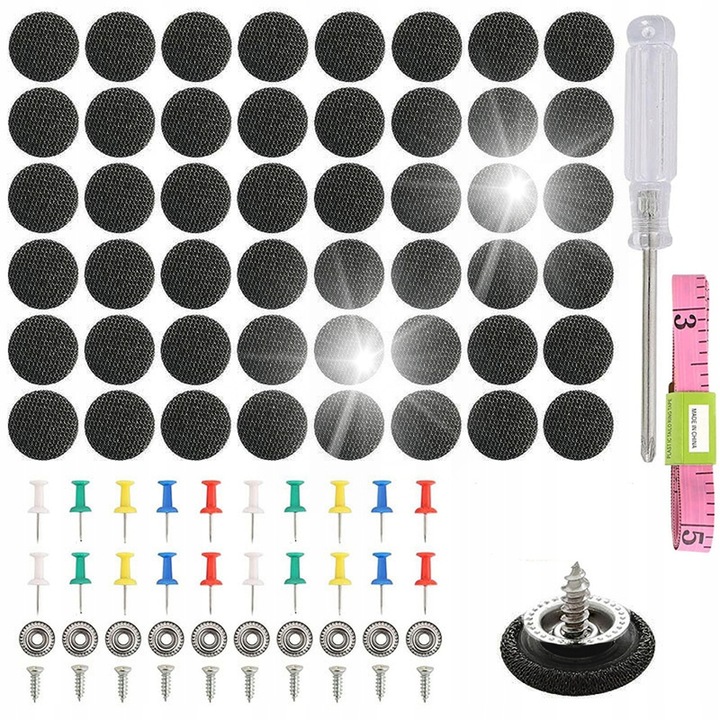 Set de reparare pentru plafon auto, 100 piese, negru, inclusiv suruburi si unelte