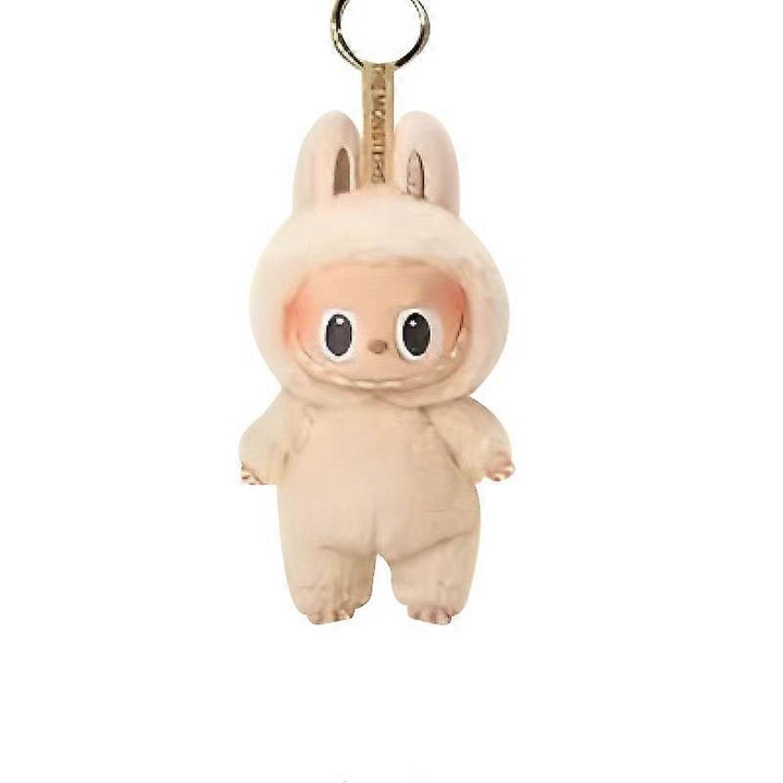 Labubu baba kulcstartó, 17cm, bézs