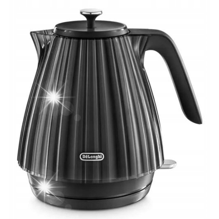 Fierbator electric De'Longhi Ballerina 2000 W, 1,7 l, negru, baza rotativa, filtru anti-calcar