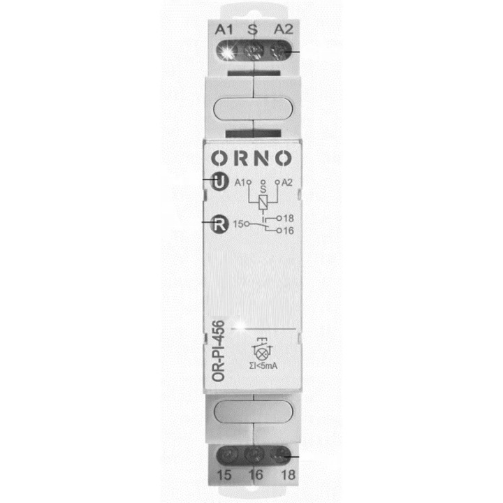 Releu bistabil 24V AC/DC 16A Orno, montaj pe sina DIN, dimensiuni 90x17,5x64,6mm