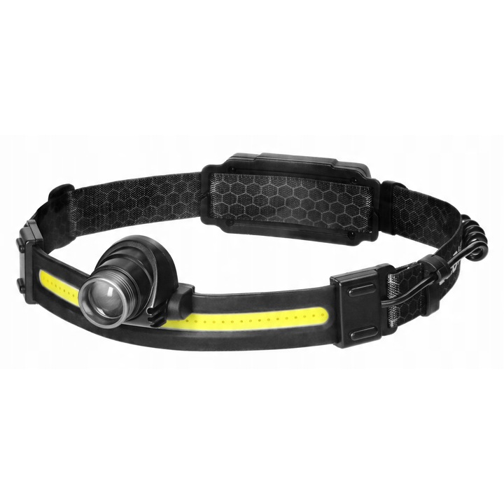 Челна лампа LED COB, Virone, модел LT-9, 10 режима, 200 лумена, черна, 70x130мм